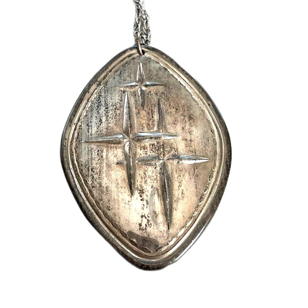 1974 TOWLE Sterling Silver Pendant Necklace - Two-Sided Beauty Vintage